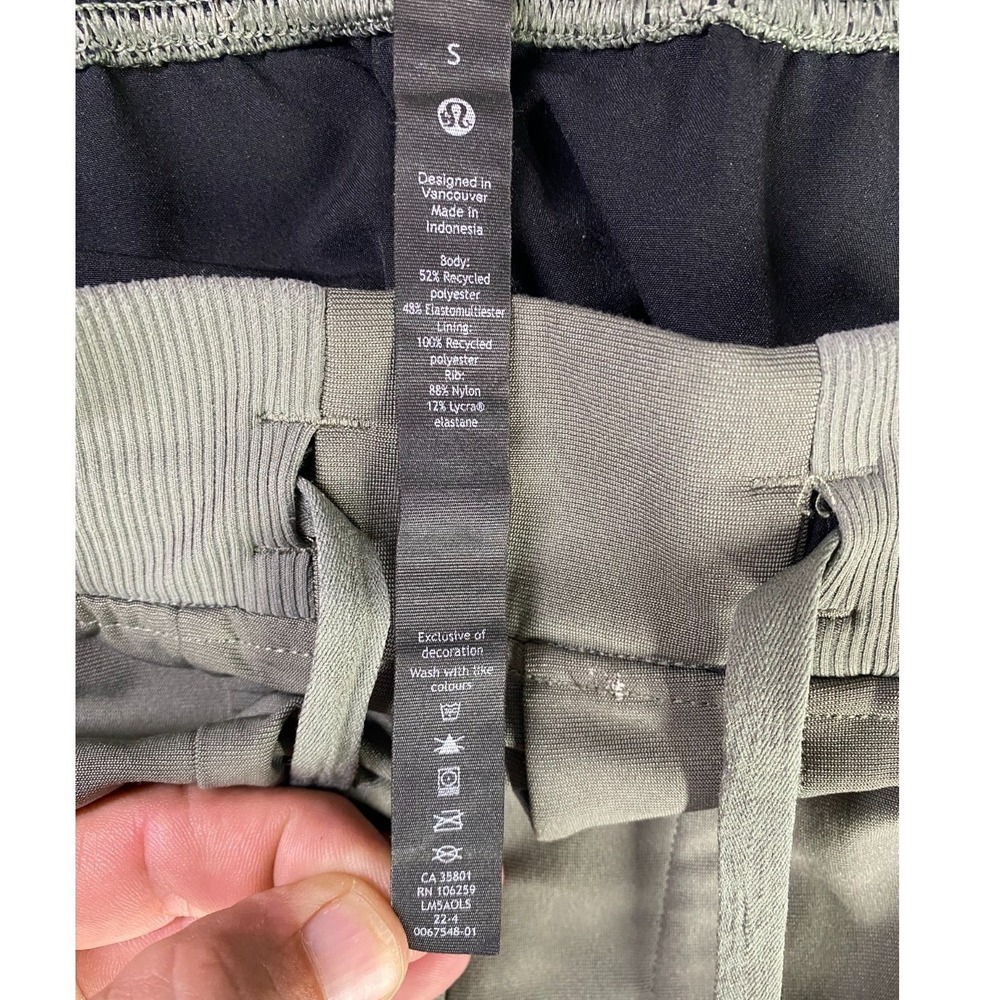 Lululemon ABC Jogger Men Small Olive Green Tapered Athletic Pants LM5AOLS - Picture 3 of 5